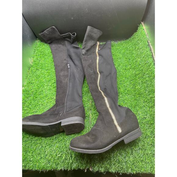 Bamboo- Black-Above Knee Boots- Size 7.5 W - Picture 6 of 7